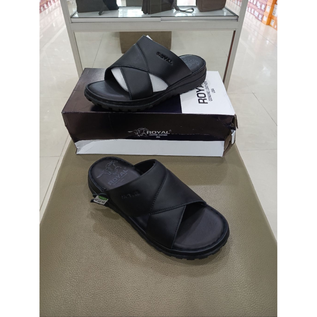 sandal royal kulit asli sol tapak tebal pria sejati
