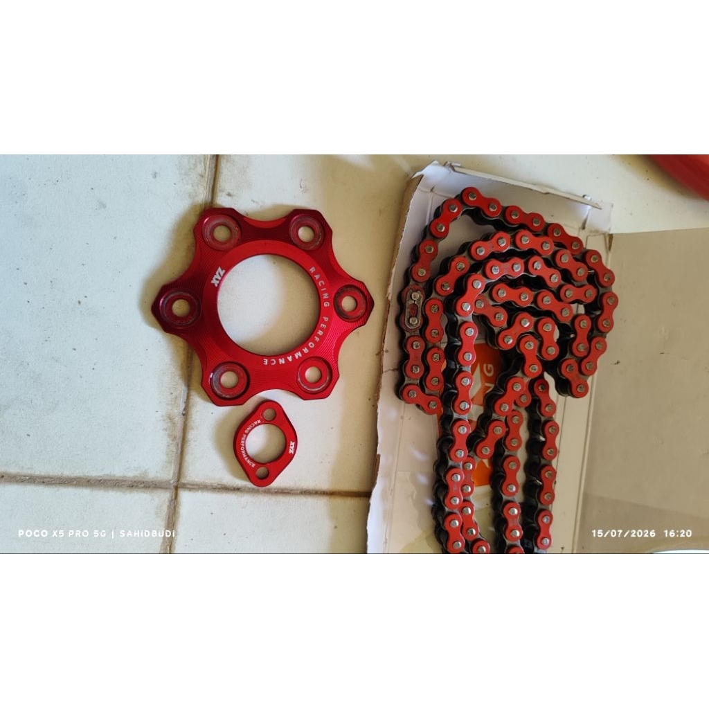 XYZ COVER GEAR DEPAN BELAKANG NINJA SS R RR BONUS RANTAI SSS WARNA MERAH SECOND