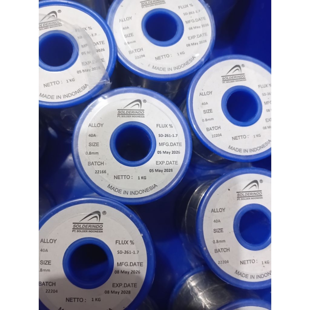 timah solderindo diameter 0.8mm  berat 1kg 40%