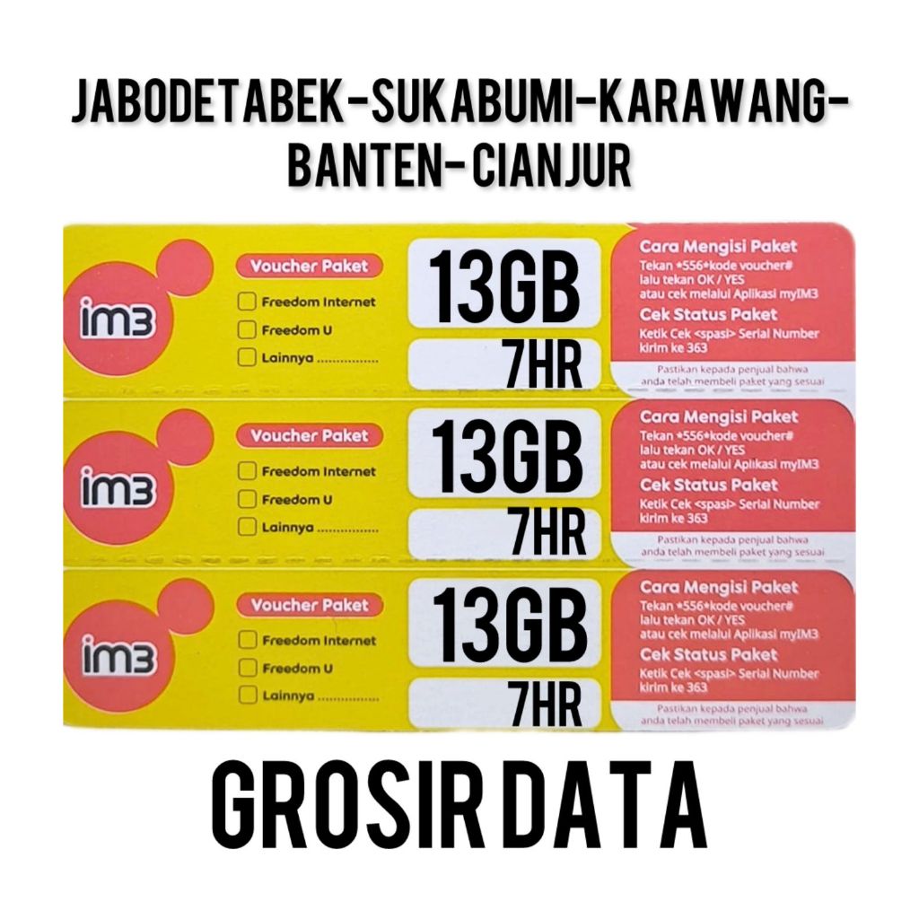 VOUCHER INDOSAT FREEDOM INTERNET 13GB 7HARI