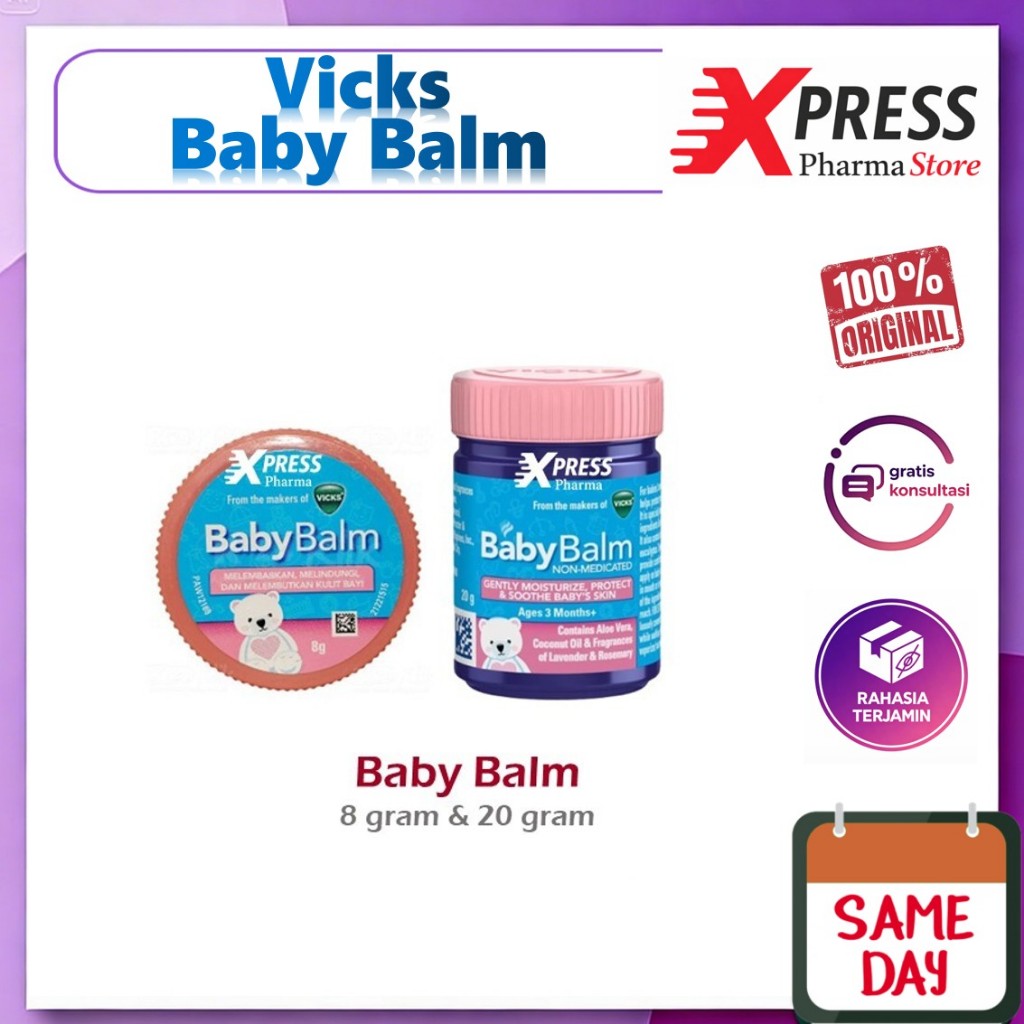 XPRESS  Vicks Baby Balm 8 gram / Vicks Baby Balm 20 gram / Vicks Bayi Vicks Anak / Balsem Batuk Pile