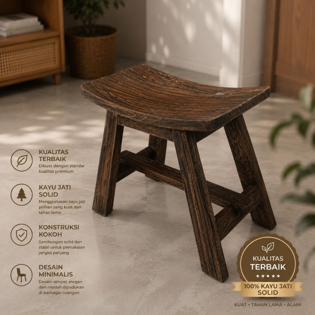 Kursi stool / kursi stool cafe / Kursi stool dingklik bar / Kursi stool kayu jati / kursi cafe stool