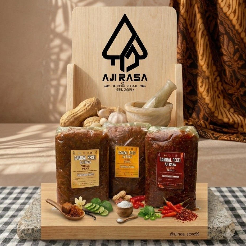 AJI RASA: SAMBEL PECEL 1kg/1000g ASLI KACANG SANGRAI TANPA MSG, KHAS KERTOSONO - NGANJUK