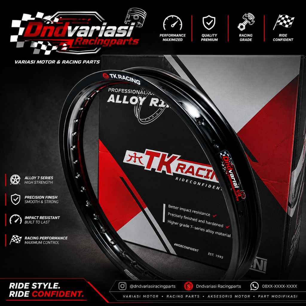 VELG TK BRIGHT RACING RING 17 36HOLE/DAUN VELG TK RING 17/VELG TK BRIGHT 140-17 215-17 250-17 300-17
