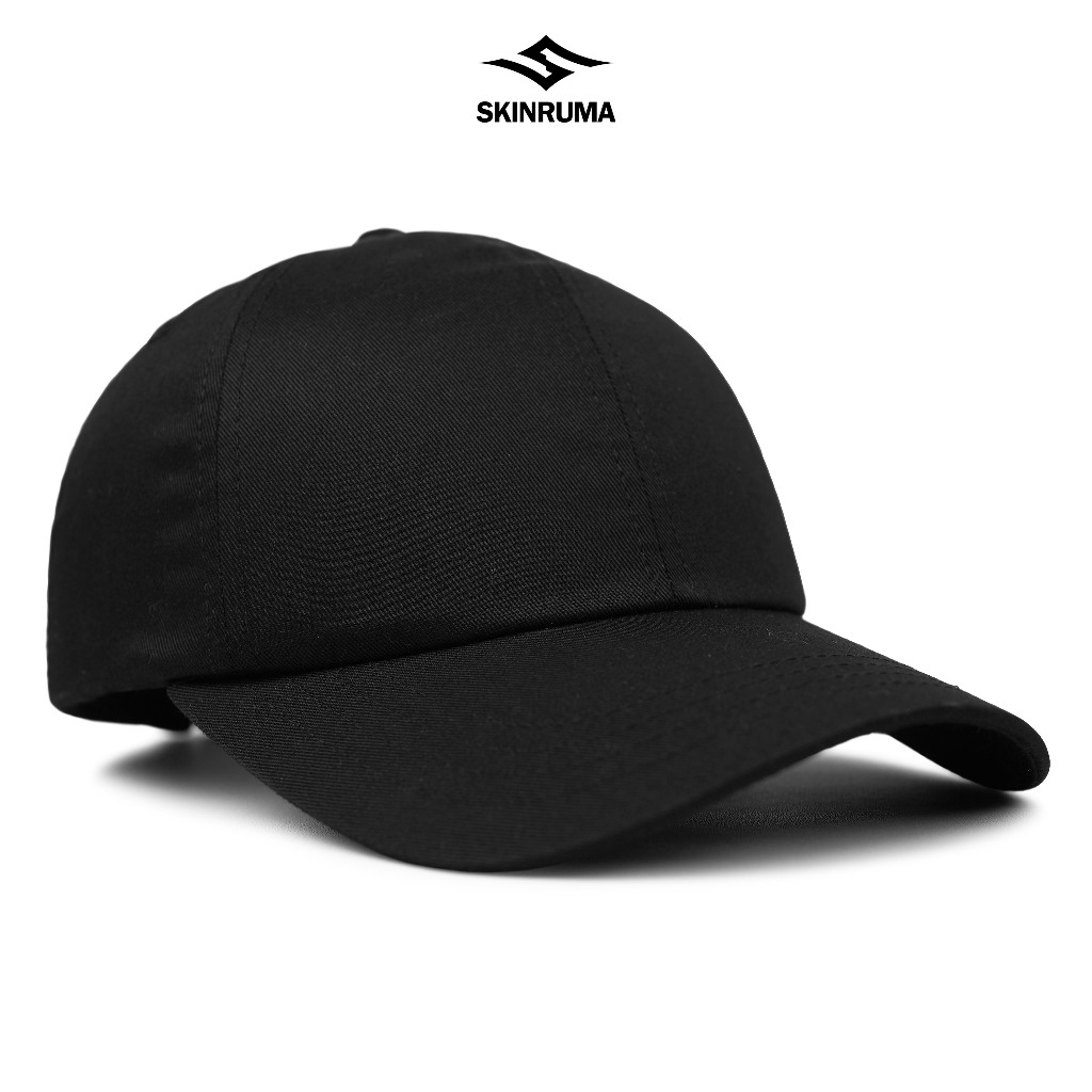 SKINRUMA Topi Baseball Polo Cap Basic Pria Wanita Boyscode Polos Hitam / Topi Bisbol Unisex