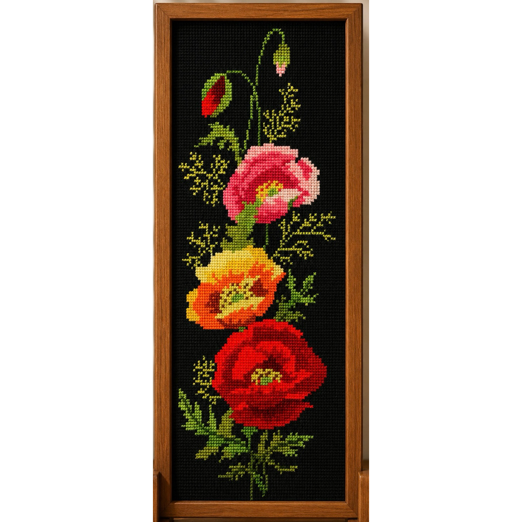 Kristik Orchid Jadi Bunga 3 Warna Handmade | Kristik Set jadi Tanpa Bingkai