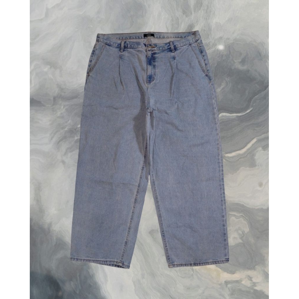 Size Jumbo Celana Baggy Pleated Jeans Gombrong STANDARD MUSINSA