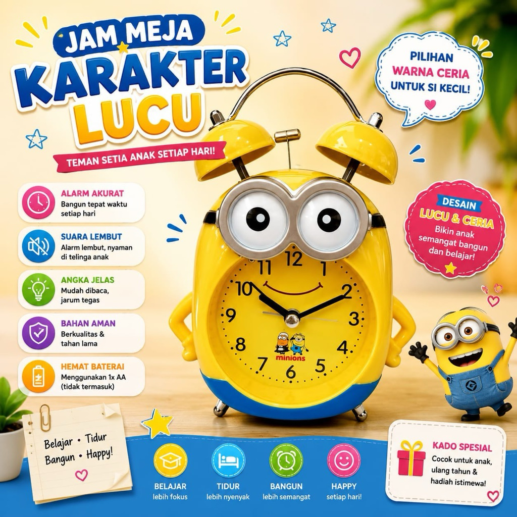 Jam Weker Kring Alarm Minion B - REZEKI AMANAH