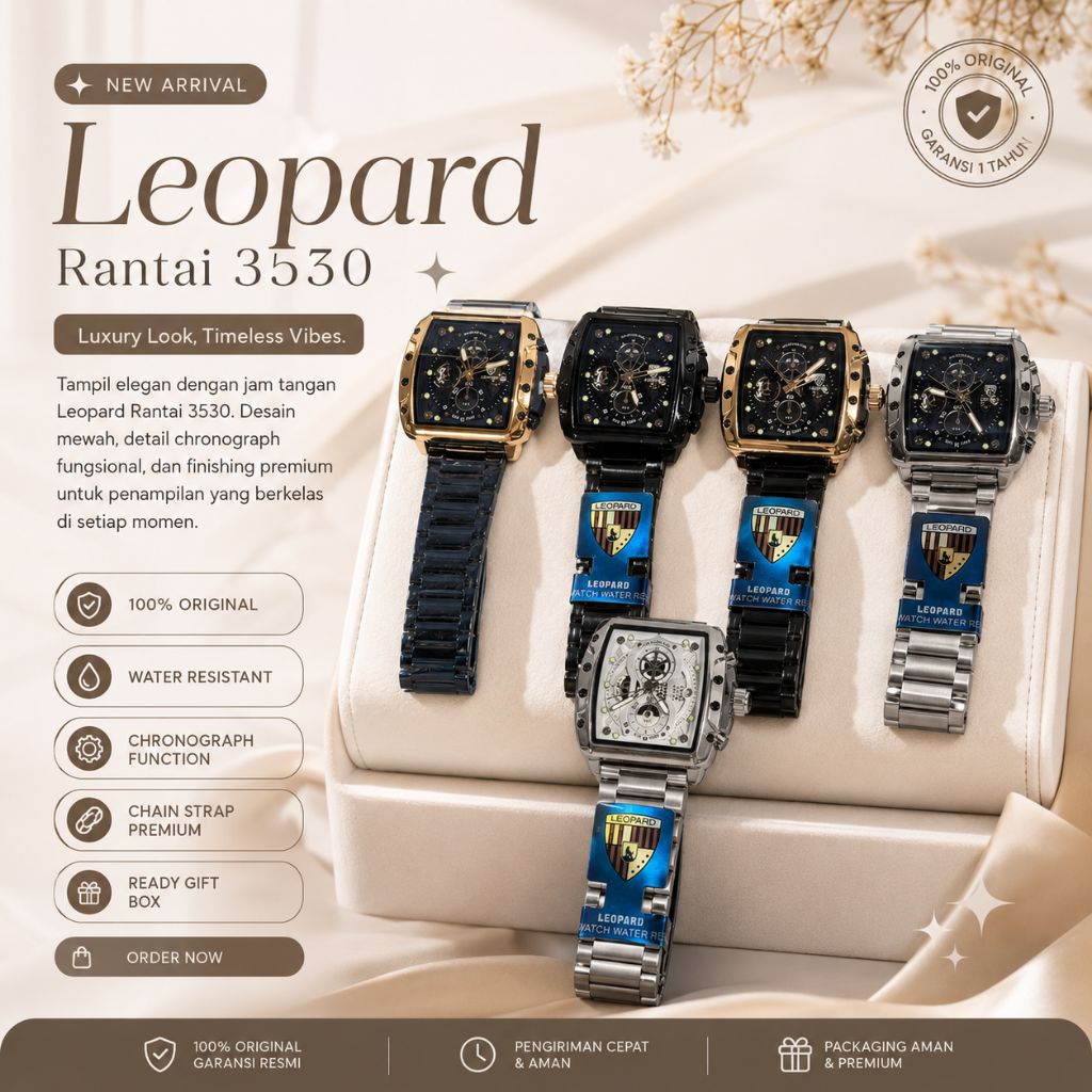 Jam Tangan Leopard Rantai 3530