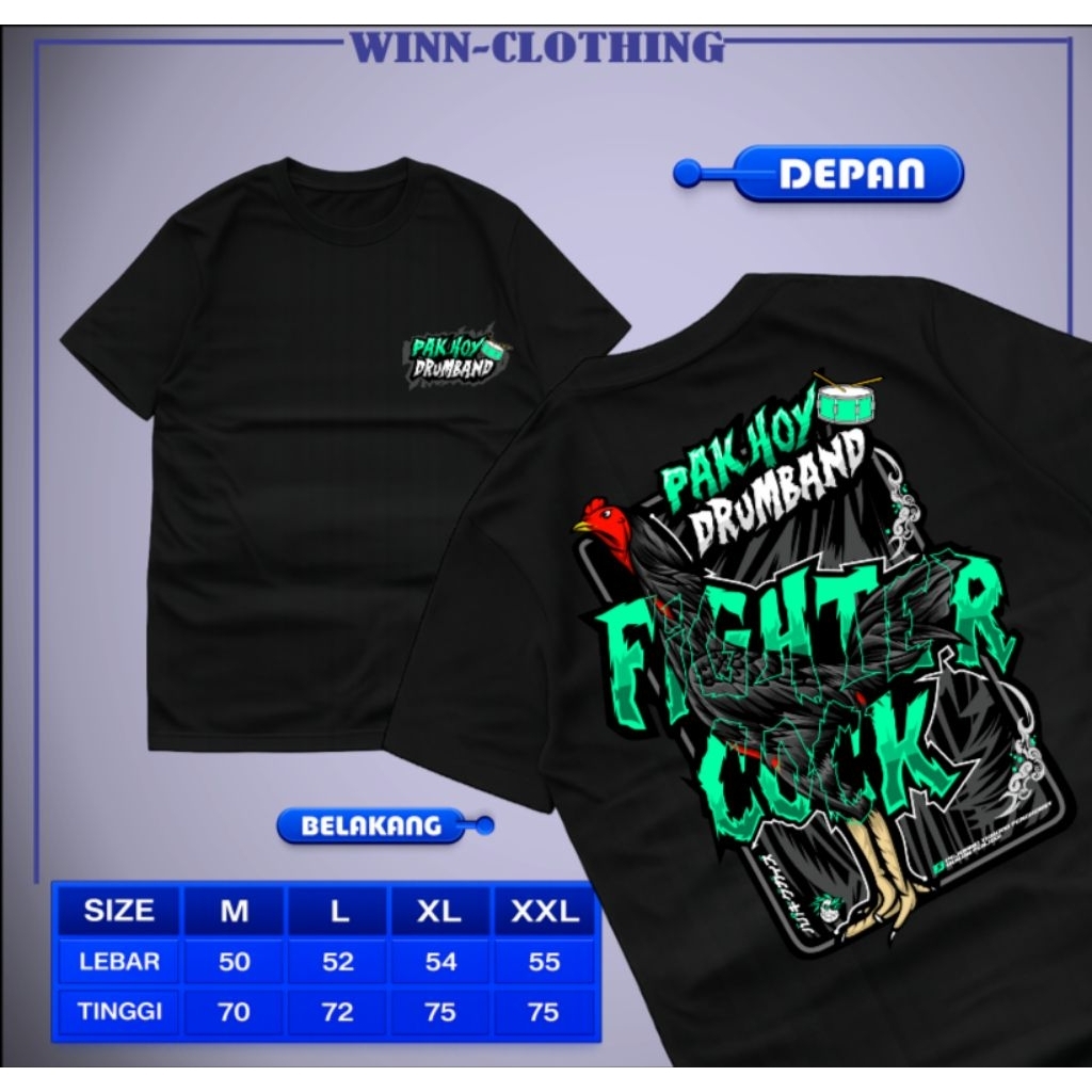 KAOS T-SHIRT PAKHOY DRUMBAND KAOS AYAM PETARUNG VIRAL TERBARU