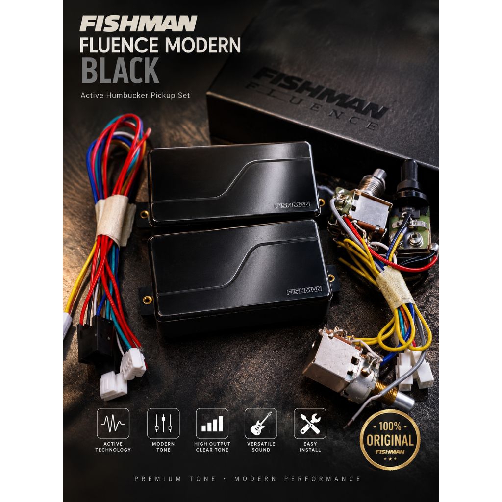 pickup gitar elektrik Fishman fluence modern black