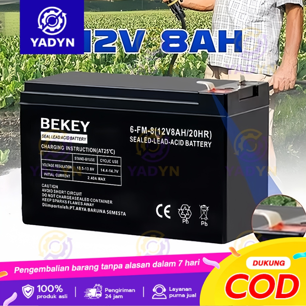 Aki Sprayer Aki Kering 12 Volt 8AH Garansi/Aki 12V 8AH Aki Sepeda Listrik/Aki Sepeda Listrik Selis M