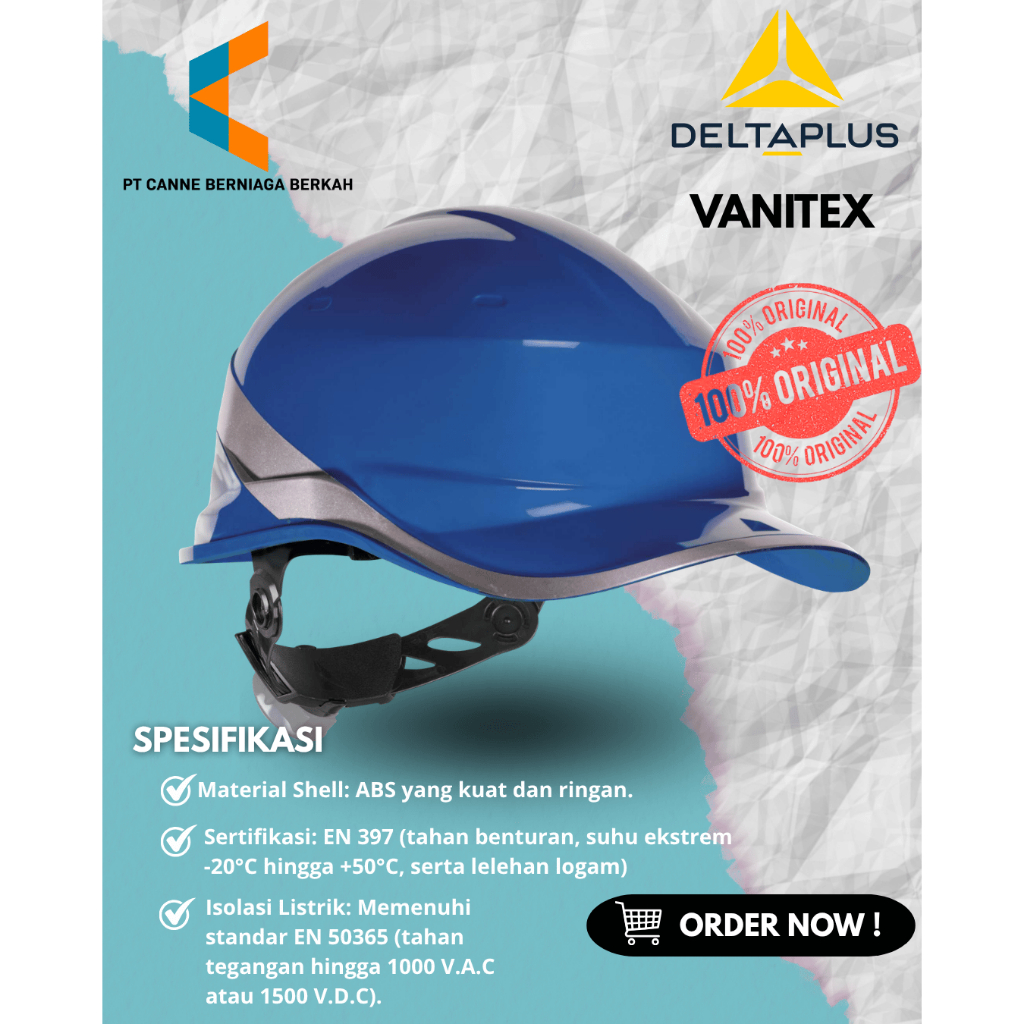 Delta Plus Helm Safety Proyek Biru + Tali Dagu