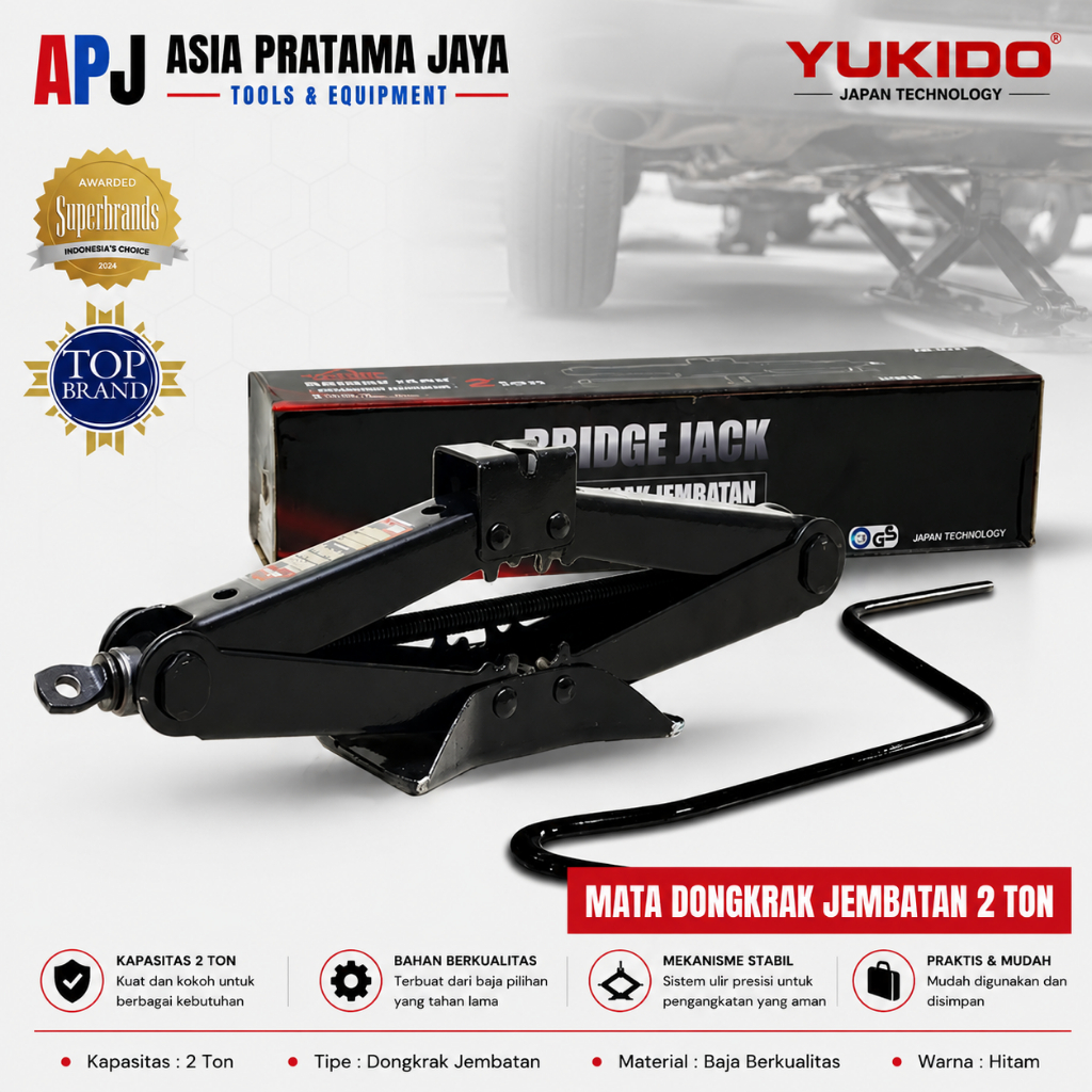 Yukido Dongkrak Jembatan 2 Ton / Yukido Scissor Jack Automotive