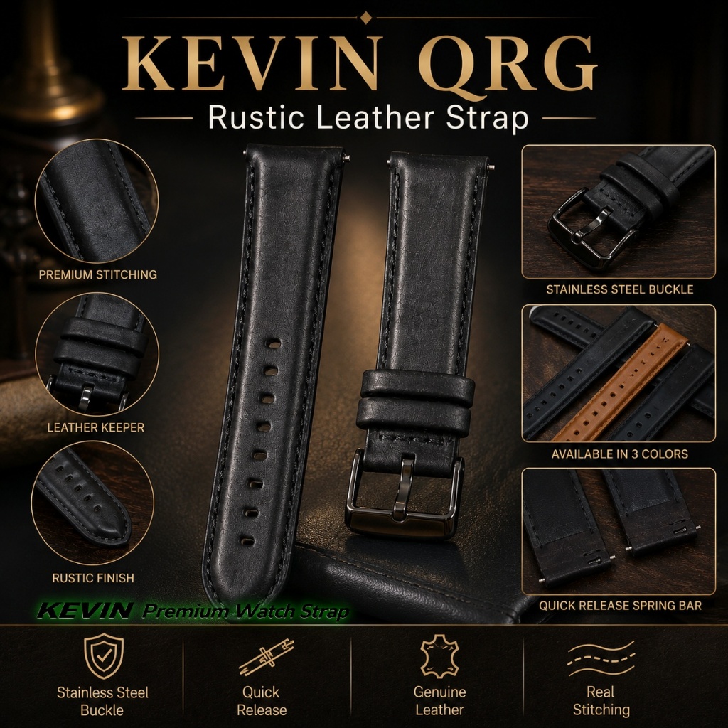 KEVIN Tali Jam Tangan Kulit Seiko 5 Sports SKX 40mm Lug 20mm | Leather Strap QRG