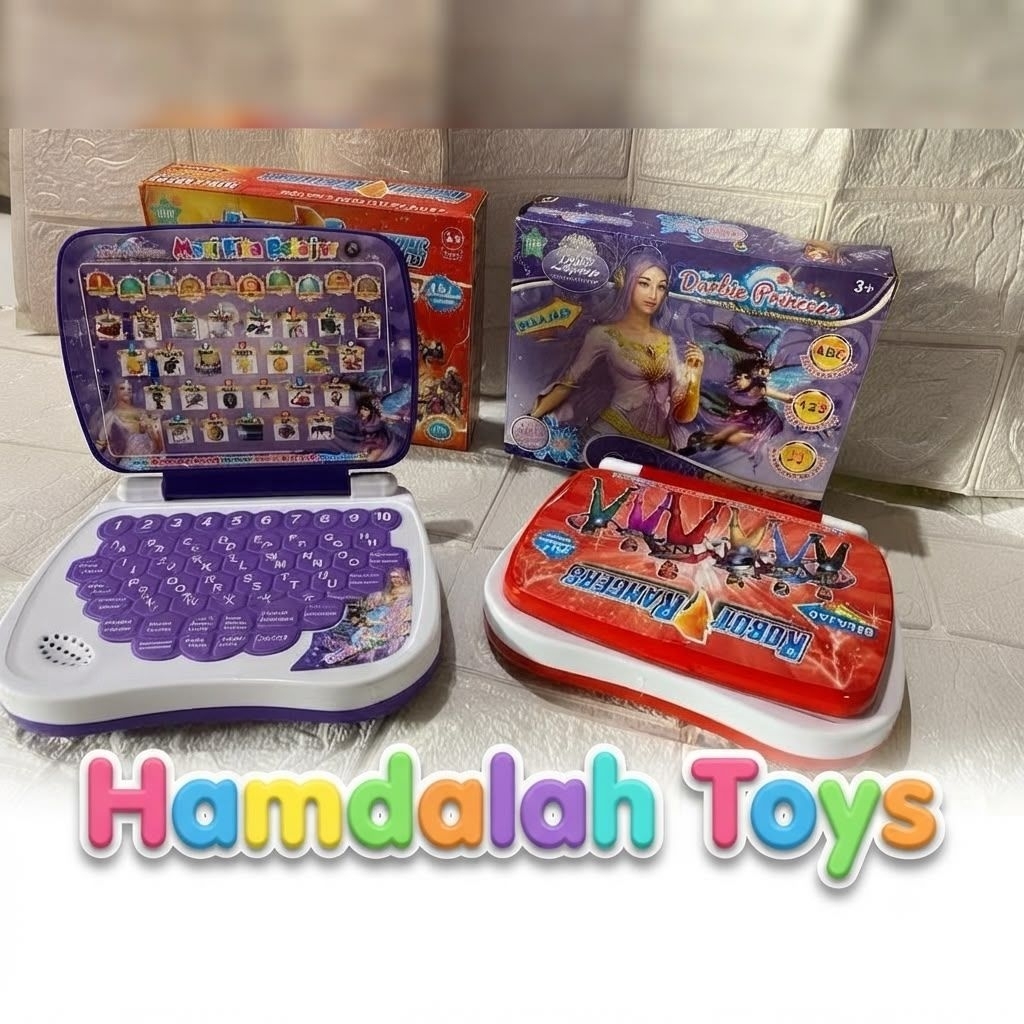 [COD]MAINAN ANAK MINI LAPTOP 2 BAHASA KARAKTER HELLO KITTY POWERANGER FROZEN DAN BARBIE