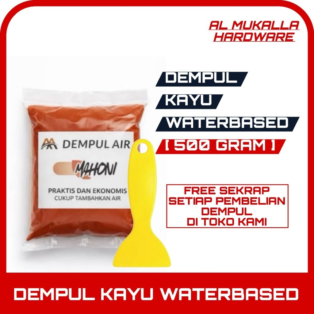 Dempul Kayu Mahoni 500 gram AA Waterbased Siap Pakai | Dempul Air Termurah Dan Ekonomis