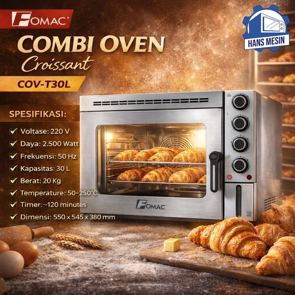 FOMAC MESIN OVEN KOMBINASI KUKUS / COMPACT COMBI STEAMER OVEN (FOMAC) COV-T30L