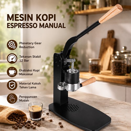 Mesin Kopi Espresso Manual Hand Press Planetary Gear Reduction
