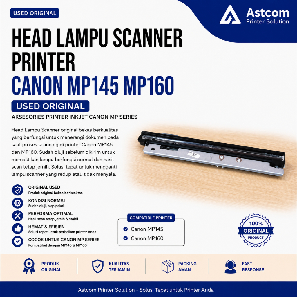 Head Lampu Scanner Canon MP145 MP160 Scanner Lamp Unit Canon MP145 MP160 Used Original