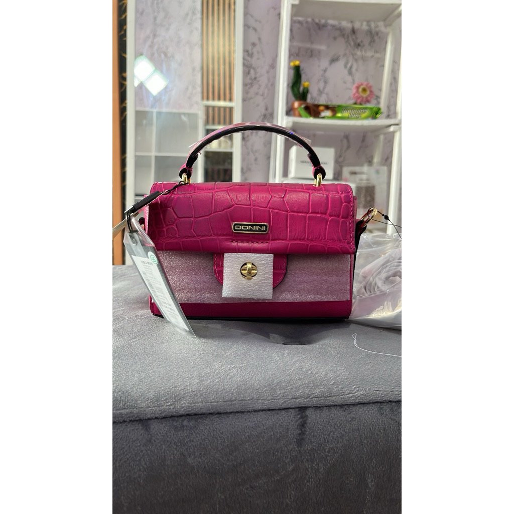Tas Donini Vigo Mini Fuscia Kulit Terbaru