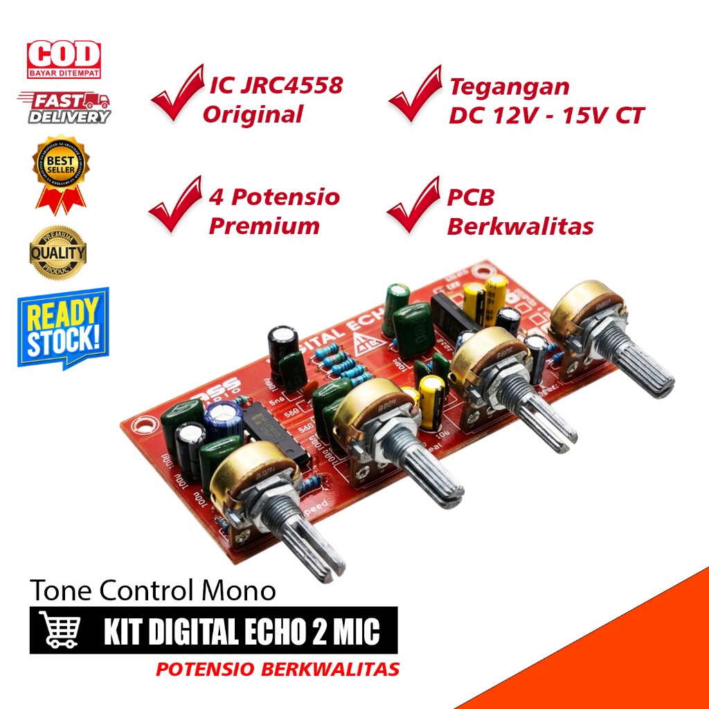 TONE CONTROL KIT ECHO 2 MIC SUPER DIGITAL ECO PASS AUDIO / KIT DIGITAL ECHO 2 MIC MIRIP DTK , TURNER