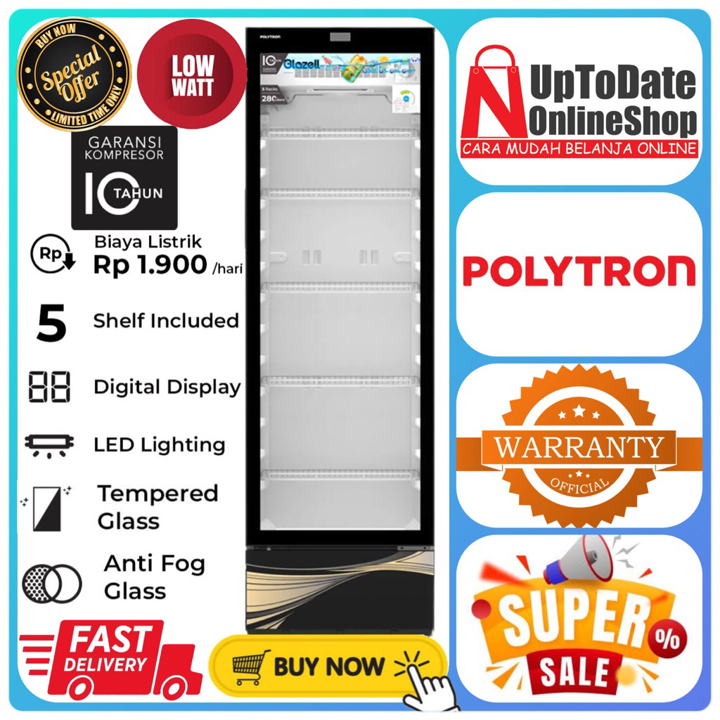 SHOWCASE POLYTRON SCN-287 SCN287 SCN 287 SUPER LOW WATT 280L PREMIUM BORDERLESS DESIGN POLYTRON SHOW