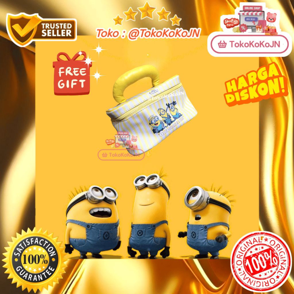 Minions and Monsters Cosmetic Bag Tas Kosmetik Minions x Original Miniso 2026