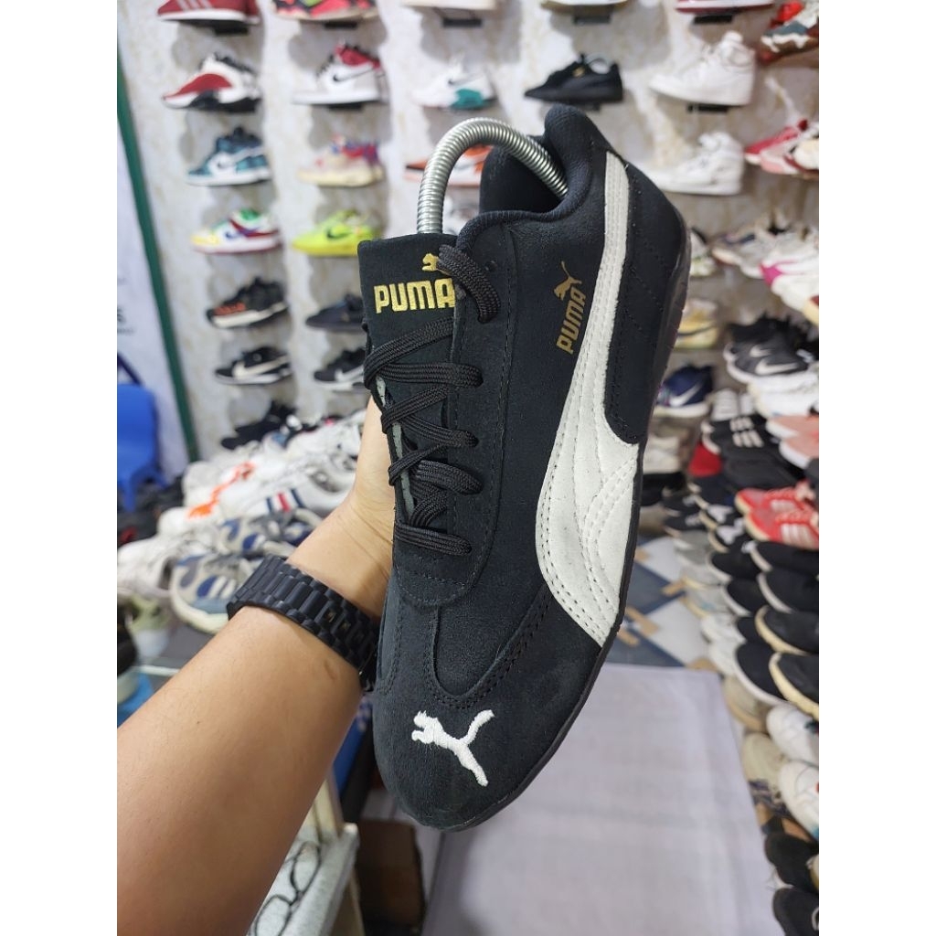 Sepatu Hitam Speed cat List Putih