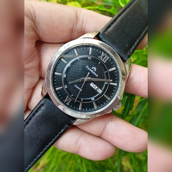 EXCELLENCE 8104M Black Silver Watch Second Original | Jam tangan Pria Preloved