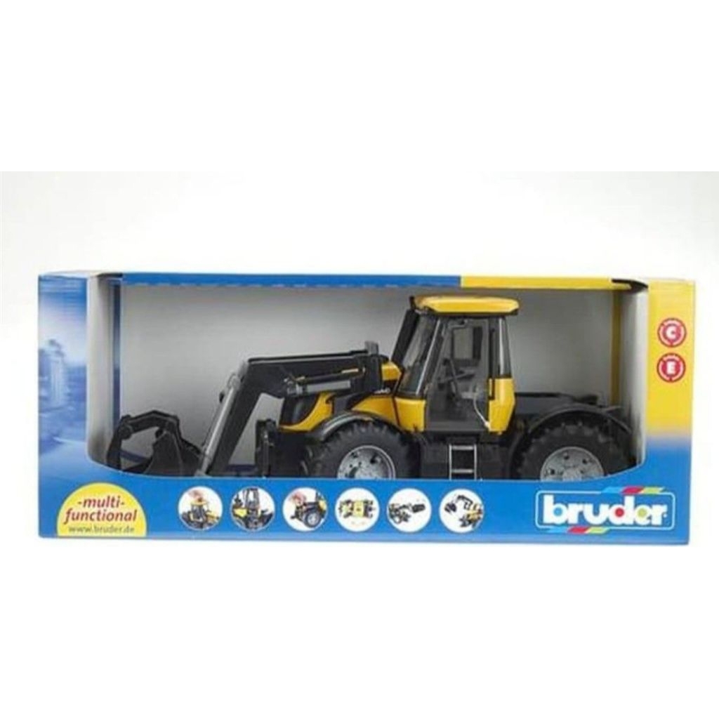 DIECAST ALAT BERAT BRUDER JCB FASTRAC WITH FRONTLOADER 1/16