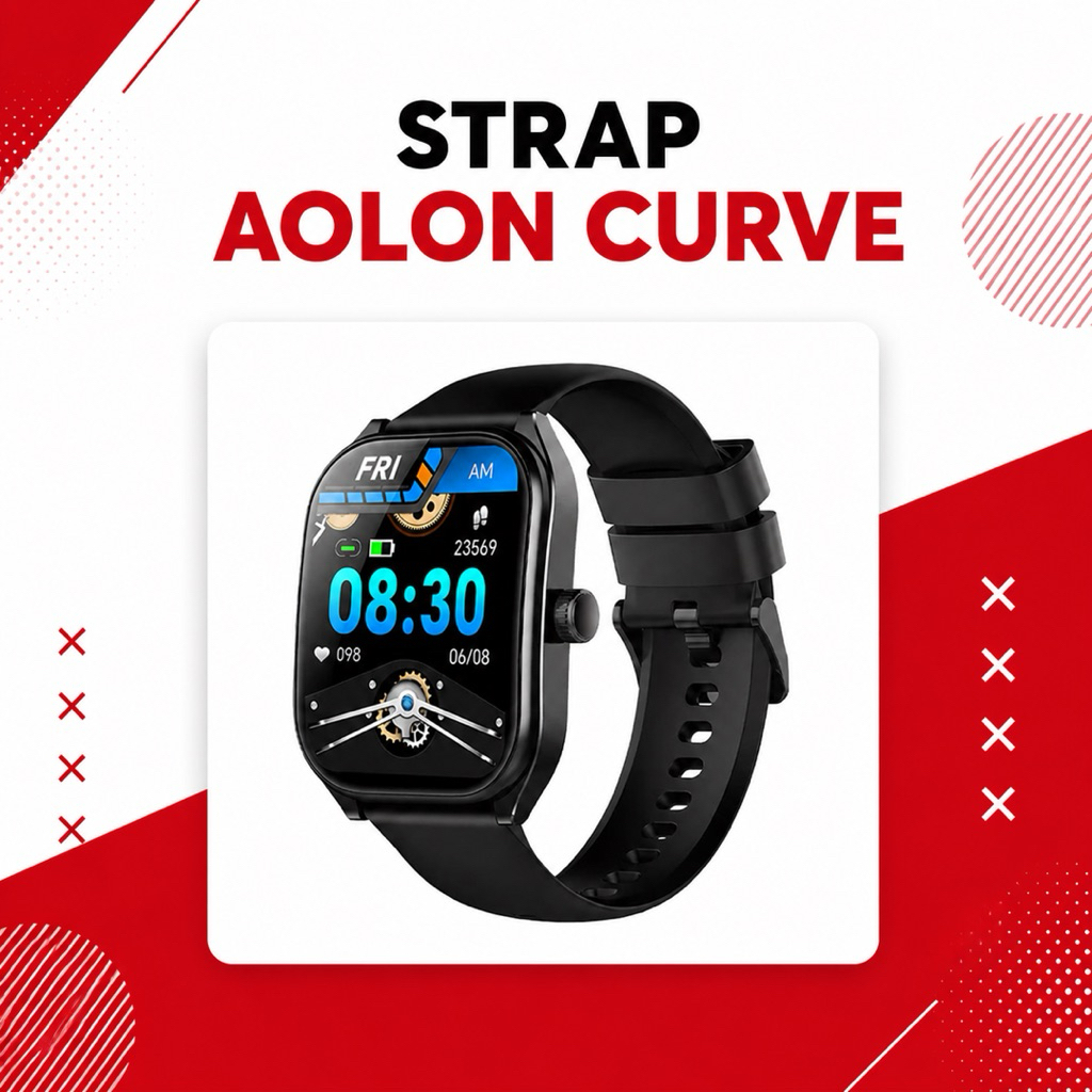 Aolon Strap Smartwatch Strap Aolon Curve Rubber Rantai Leather Karet Tali Jam Tangan Pria Wanita