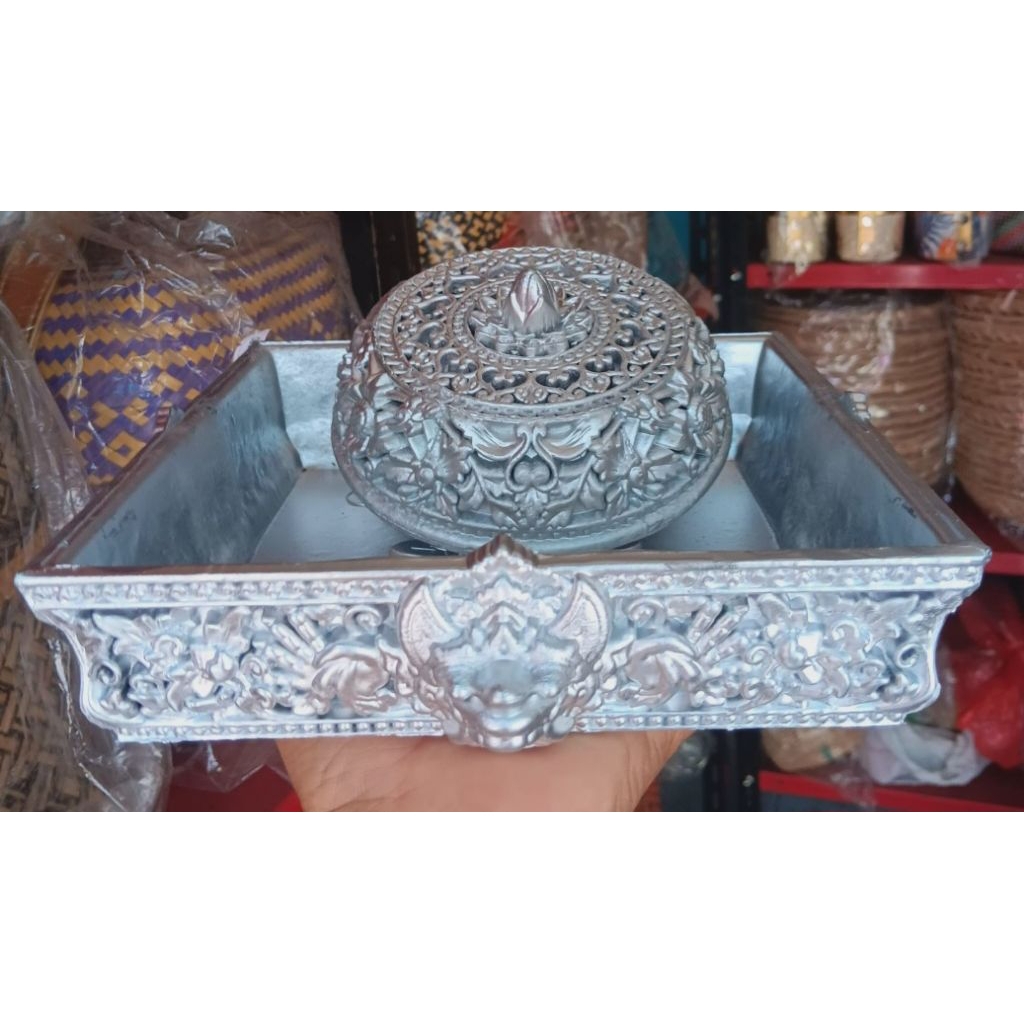 1set bokor fiber/ bali/ dan tutupnya/20cm