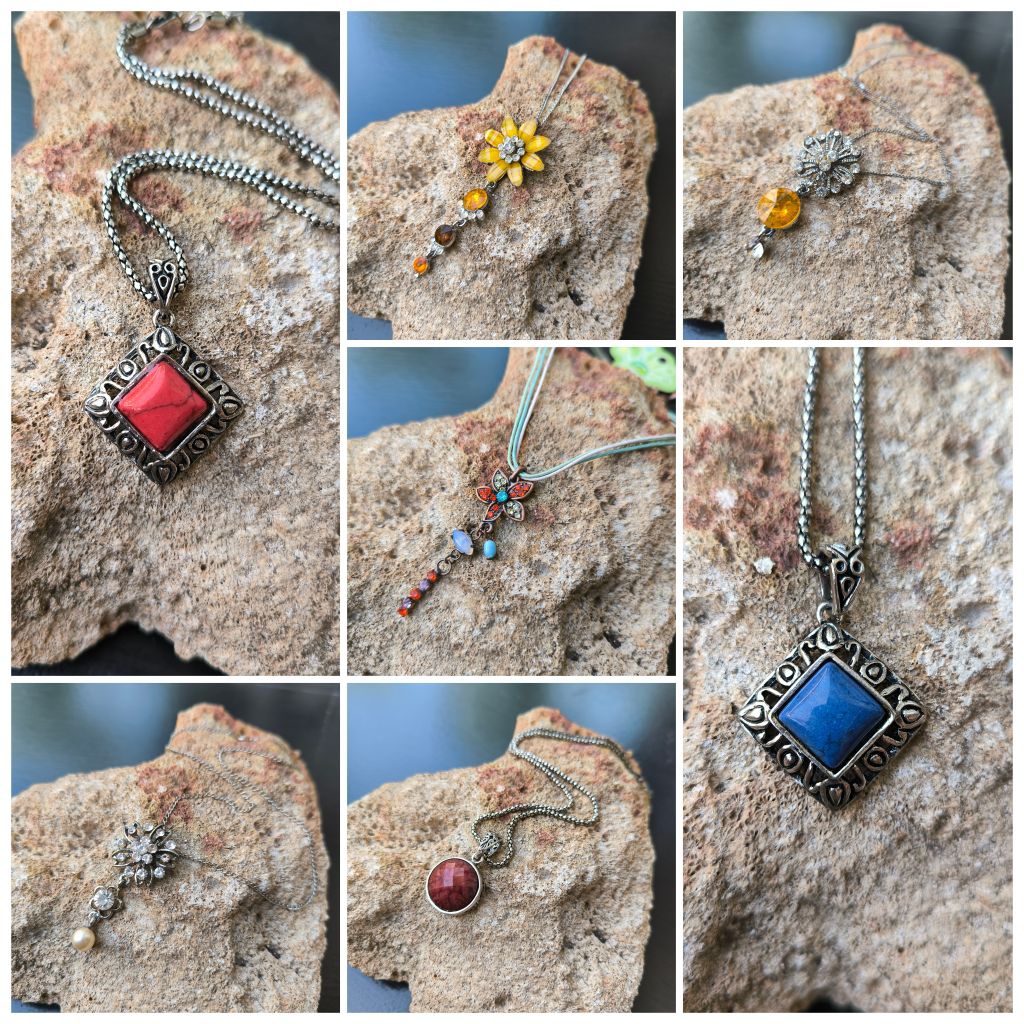 kalung rantai liontin vintage perak bakar etnik premium