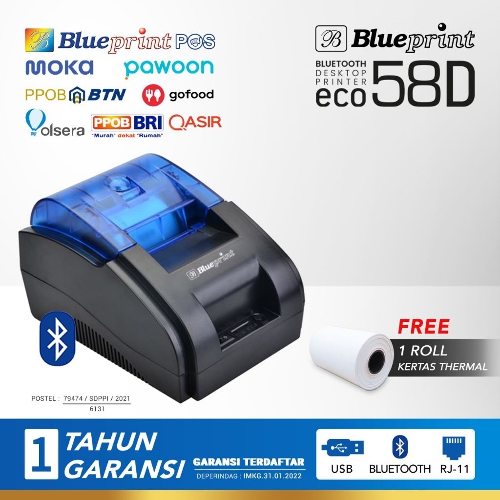 blueprint printer thermal kasir blueprint BP Lite-58D bluetooth USB blueprint 58d usb blueplrint lit