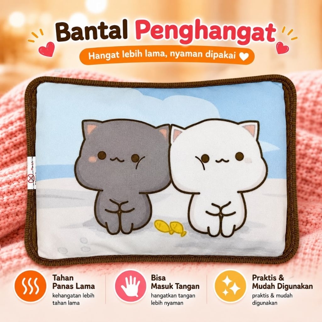 READY SIAP PAKAI Bantal Penghangat MOTIF BARU Terapi Air Panas Elektrik / Pereda Nyeri Haid Menstrua