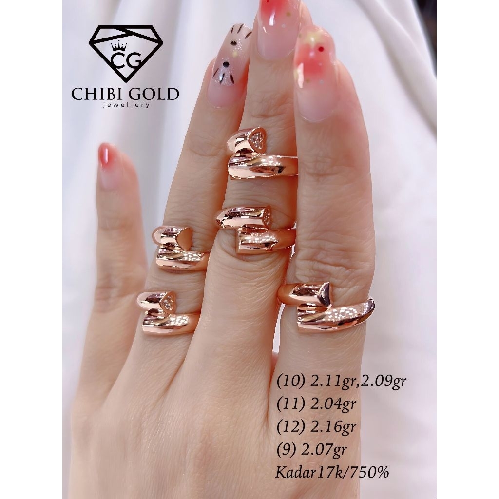 CHIBI GOLD - Cincin emas 750 kadar 17K - chibi gold jawellery