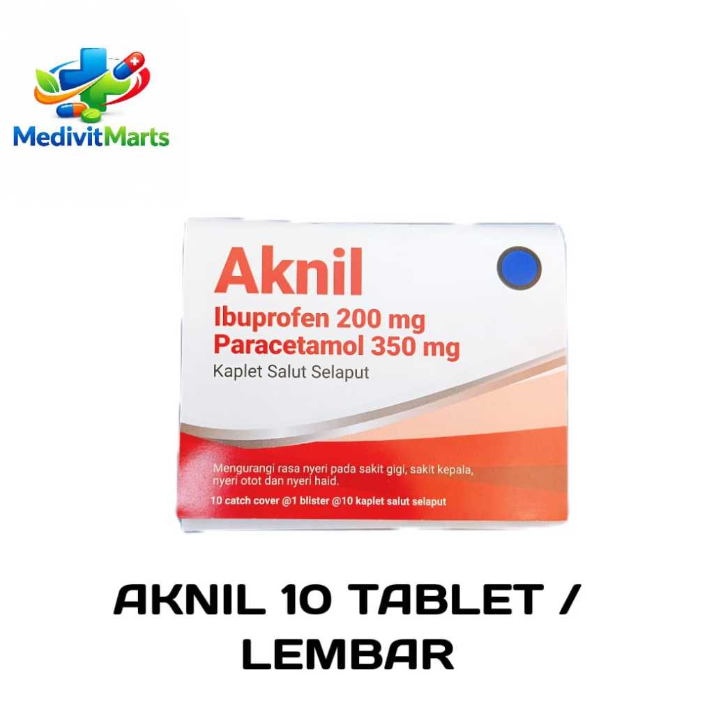 AKNIL 10 TABLET / LEMBAR - UNTUK MENGATASI DEMAM & NYERI