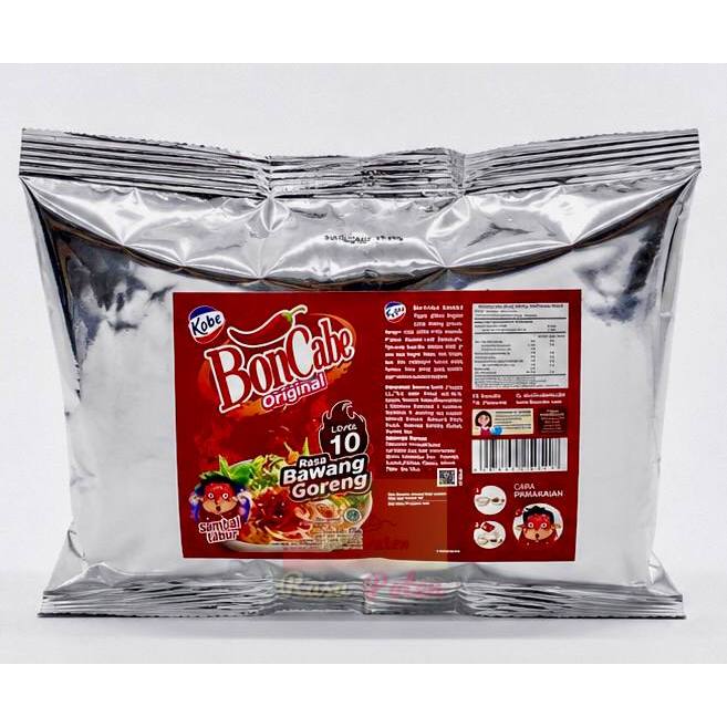 BONCABE 250 gr BIG SIZE PACK LEVEL 10 HALAL BPOM RI Sambal Tabur Pack Besar Serbaguna Bon Cabe Bubuk