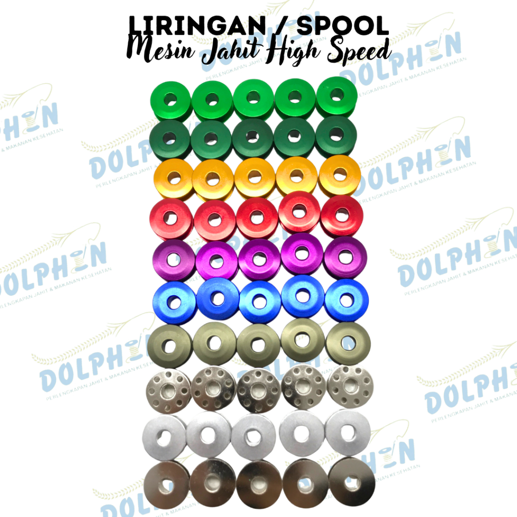 Spul Mesin Jahit High Speed Aluminium Warna & Besi SATUAN / Bobbin Spool Liringan
