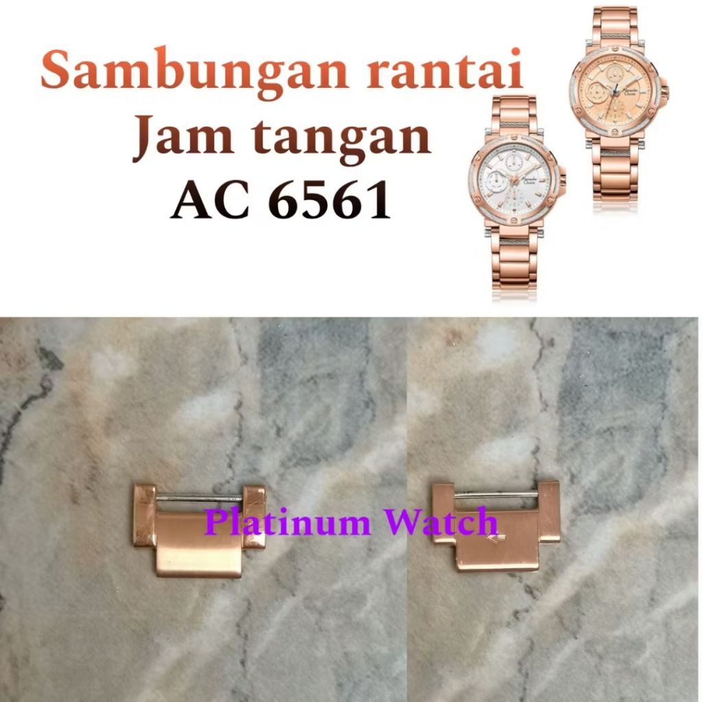 Sambungan Tali Rantai Jam Tangan Alexandre Christie Original AC 6561