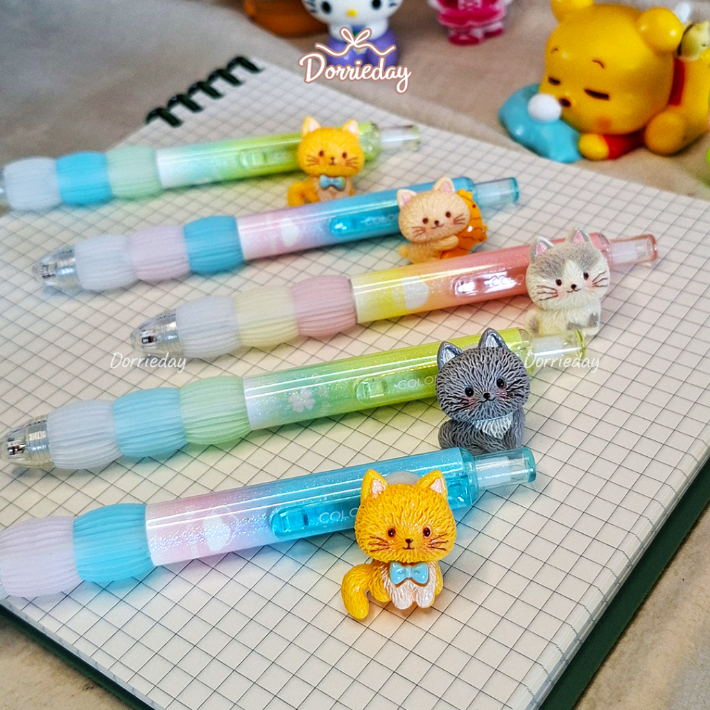 Pulpen Pena Kucing Lucu Tinta Hitam Tebal dan Cantik