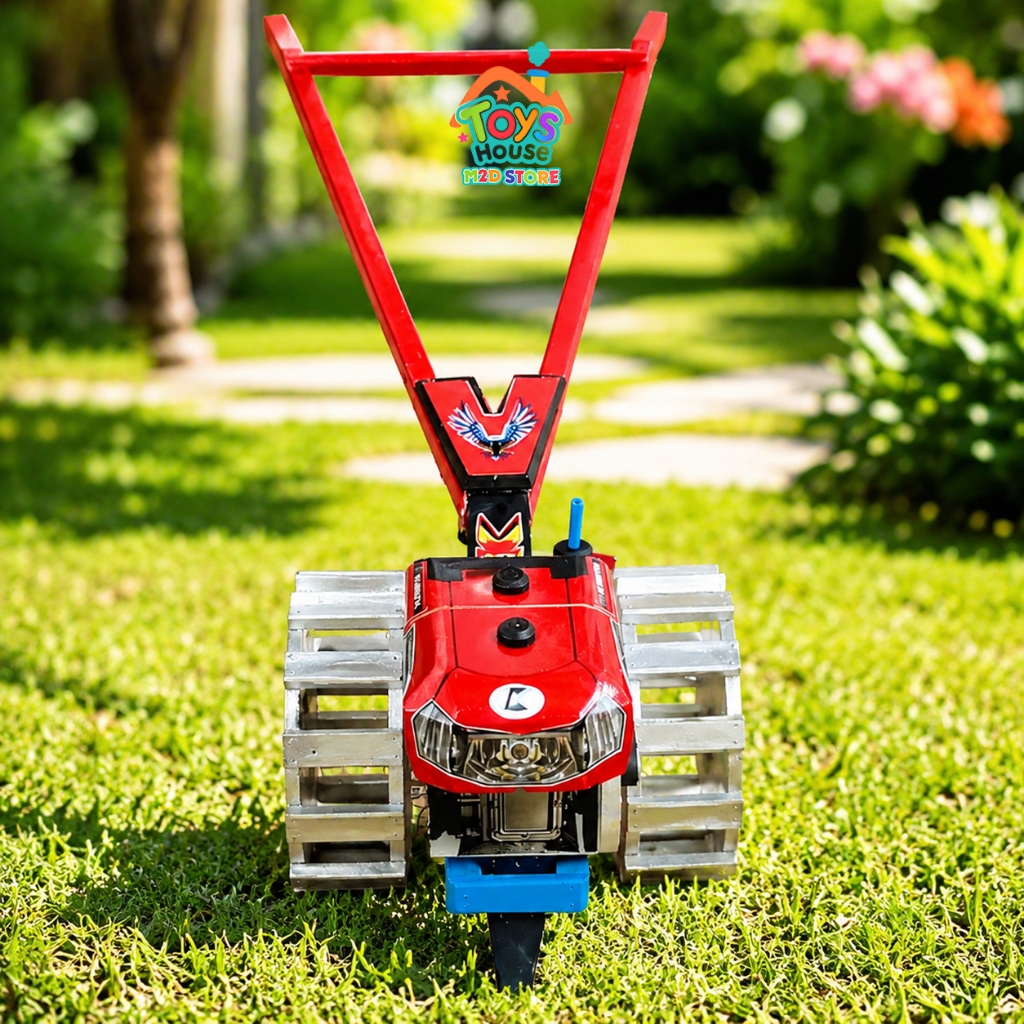 Mainan Traktor Bajak Sawah BESAR Dorong Kayu Edukasi Anak | Traktor Tangan Mini Premium Realistis