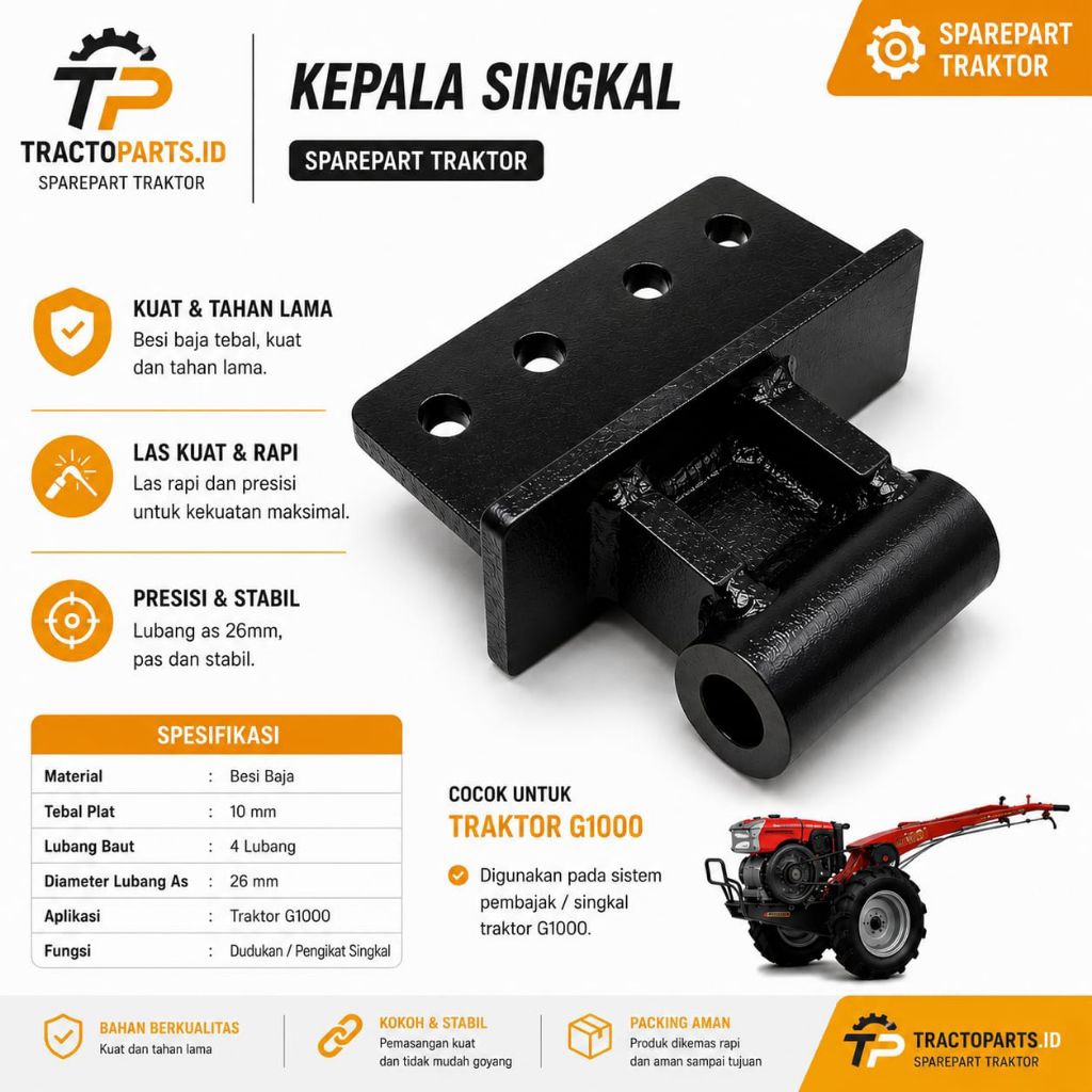 KEPALA SINGKAL PLOW G1000 / DUDUKAN SINGKAL TRAKTOR G1000