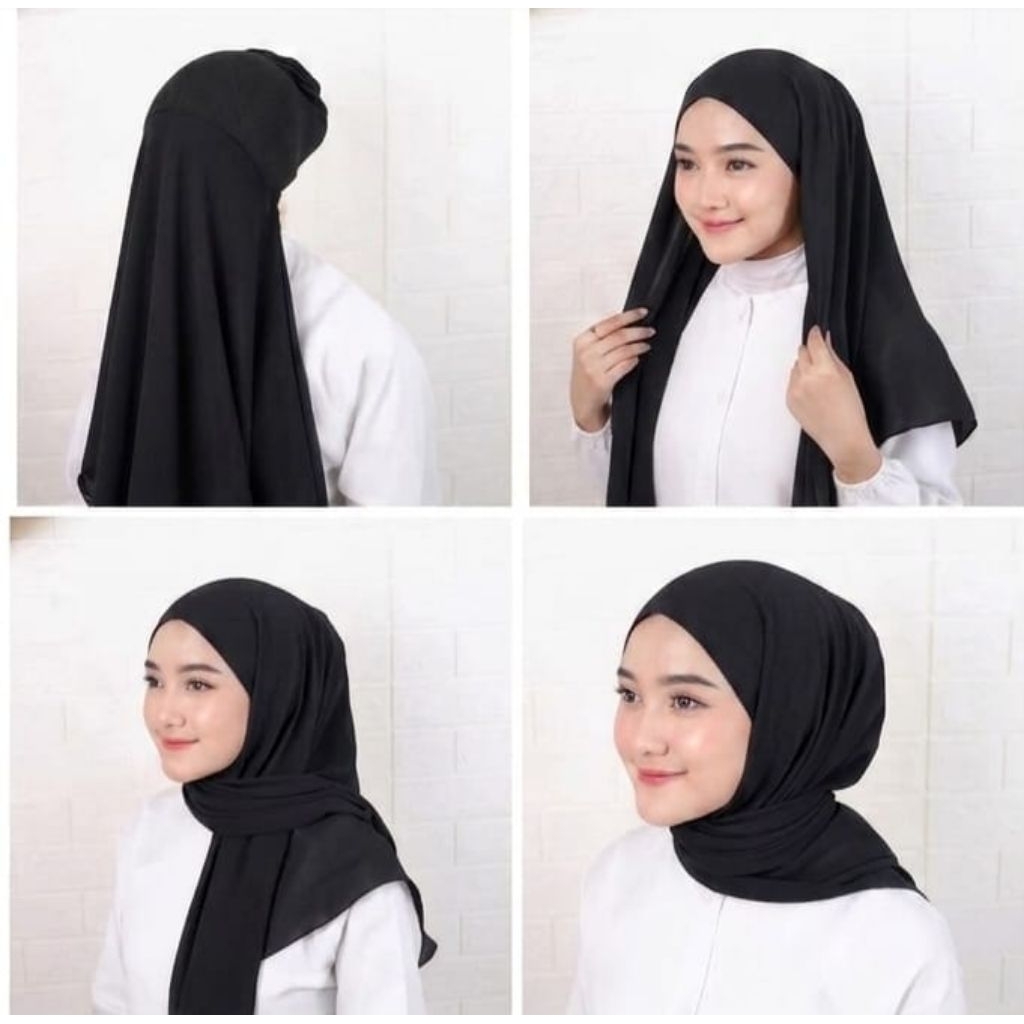 Pashmina Segitiga Instan Oval Ceruty Premium Inner 2 layer
