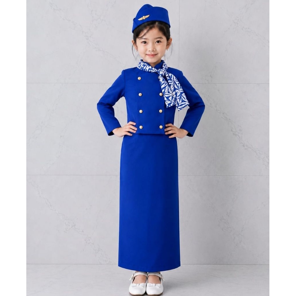 kostum pramugari anak/kostum profesi pramugari/seragam profesi pramugari anak
