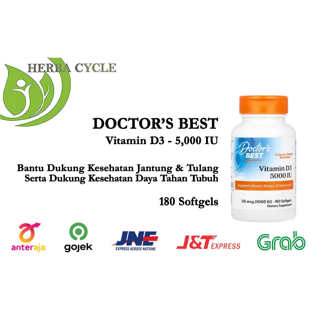 Promo Murah Doctor Best Vit D3 5000 Dr Best Vit D3 5000 180 Softgel ORI USA Best Vitamin D3 5000