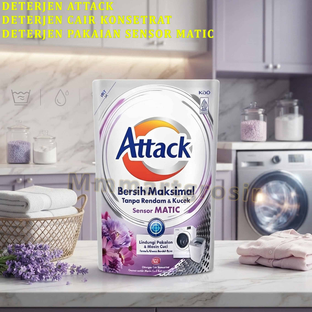Attack Matic / Deterjent Cair Konsentrat / Deterjen Pakaian Sensor Matic / 1200ml