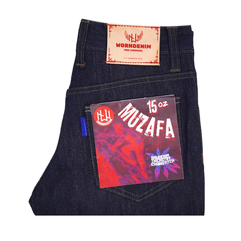 WORNDENIM Muzafa Series Raw Denim 15 Oz Buttonfly Sanforized Slimstright Non Stretch