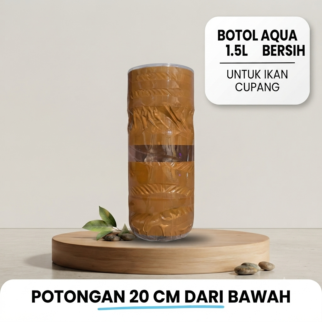 Botol Aqua 1.5 Liter Wadah Ikan Cupang Botol Plastik Aqua Budidaya Ikan Hias Cupang